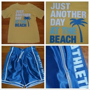 Youth boys GAP Kids Factory graphic t-shirt & shorts, size XS 4-5